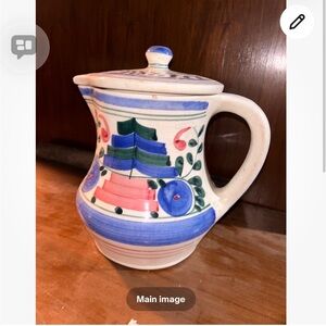 Handcrafted Ceramic Pitcher with Lid - Multicolor Design